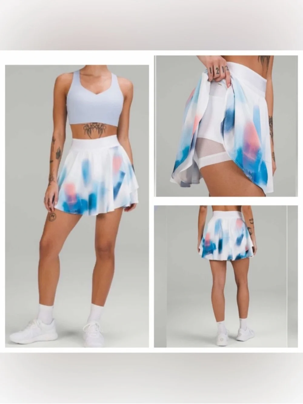 Lululemon Court Rival High Rise Skirt Size 8 Baseline Wash Print Multi Skort